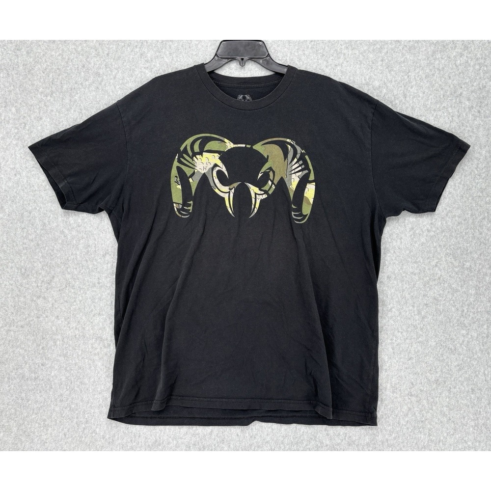 KUIU Black Graphic Ram Logo  T Shirt Size XXL Hunting Outdoors Cotton Tee